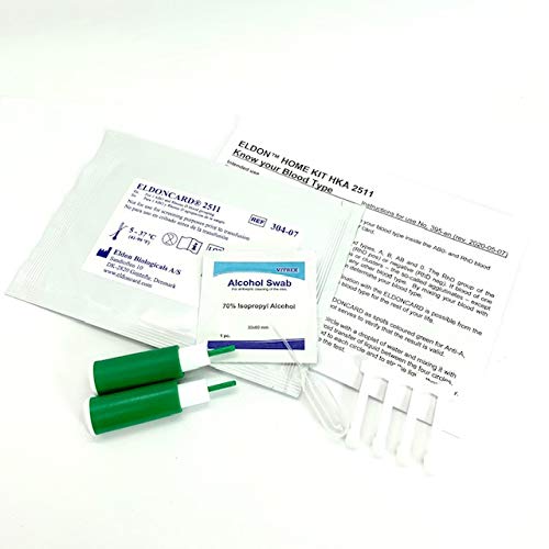 (2 Pack) Eldoncard Blood Type Test - air sealed envelope, safety lancet, micr...