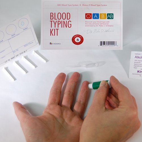 Blood Type Kit - Also Includes: 1 Eldoncard, 1 Lancet, Gauze, Alcohol Wipe, M...