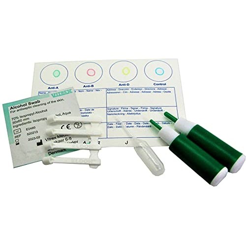Eldoncard Blood Type Test (Complete Kit) - Air Sealed Envelope, Safety Lancet...