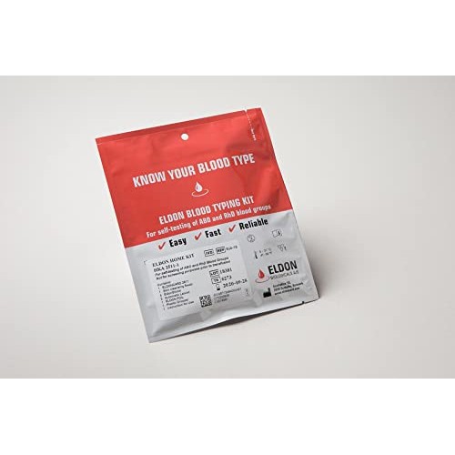 Eldoncard INC Blood Type Test (COMPLETE KIT) - Air Sealed Envelope, Safety La...