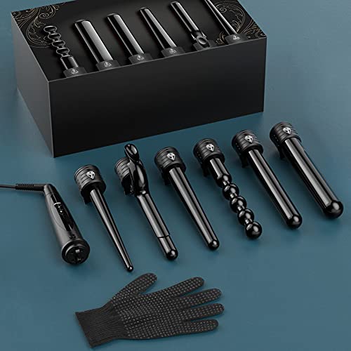 Curling Iron Wand Set Hair Barrels 6 in 1 with Heated Setting and Display Wir...