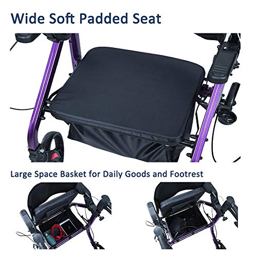 Elenker 2 in 1 Rollator Walker & Transport Chair, Folding Wheelchair Rolling ...