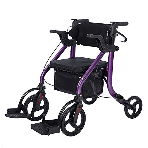 Elenker 2 in 1 Rollator Walker & Transport Chair, Folding Wheelchair Rolling ...