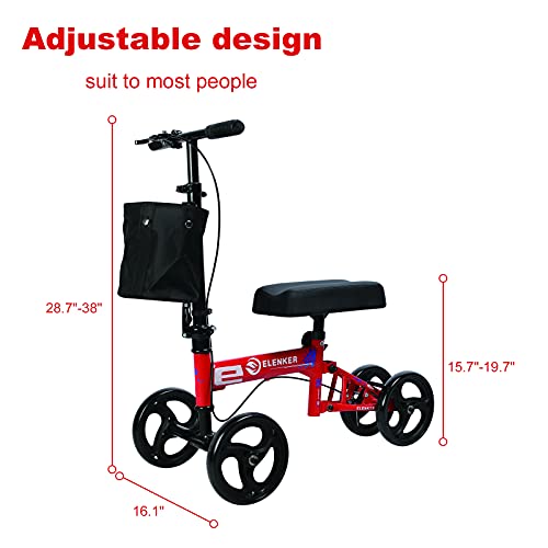 ELENKER Economy Knee Scooter, Steerable Knee Walker, Foldable Knee Scooters f...