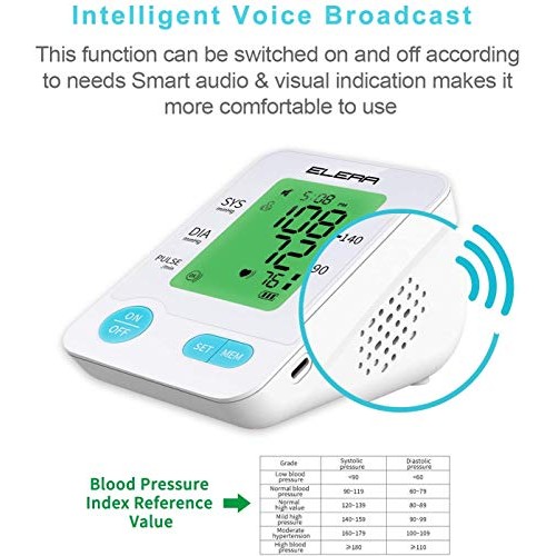 Large Cuff Blood Pressure Machine, Elera 5.56-18.96 Automatic Digital High Bl...