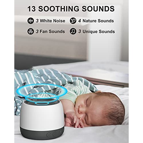 elesories White Noise Machine, Small Sound Machine for Adults Baby Sleeping, ...