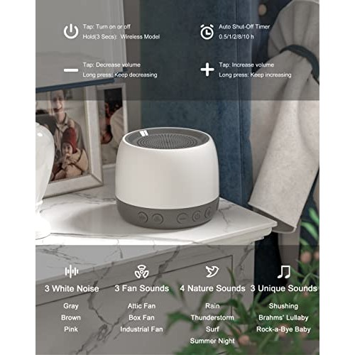 elesories White Noise Machine, Small Sound Machine for Adults Baby Sleeping, ...