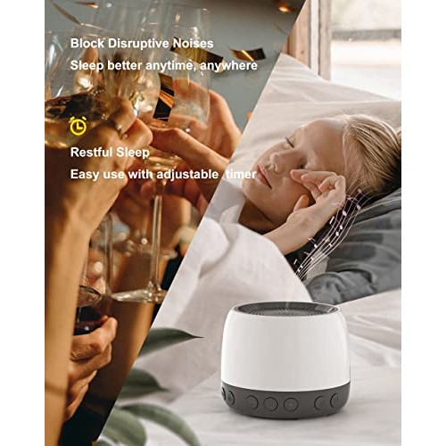 elesories White Noise Machine, Sound Machine with13 Non Looping Natural Sooth...