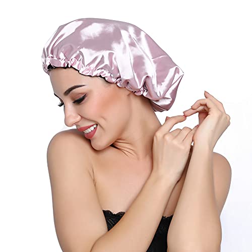 ELIHAIR Stain Bonnet Silky Sleep Cap Adjustable Satin Cap for Night Sleeping ...