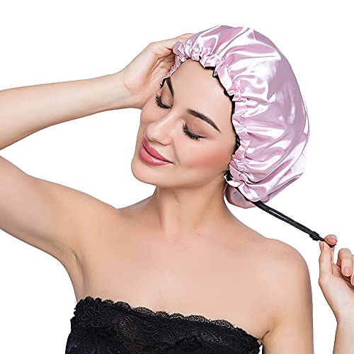 ELIHAIR Stain Bonnet Silky Sleep Cap Adjustable Satin Cap for Night Sleeping ...