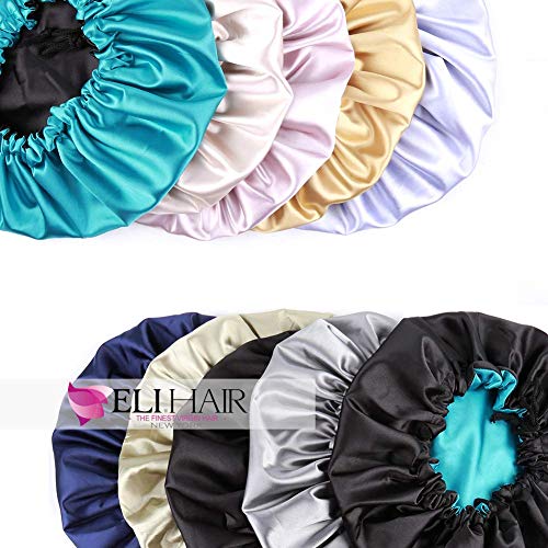 ELIHAIR Stain Bonnet Silky Sleep Cap Adjustable Satin Cap for Night Sleeping ...