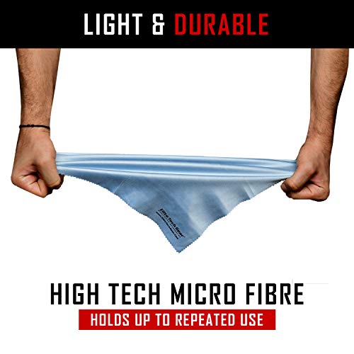 Elite Tech Gear - 4-Pack Blue Oversized 12" x 12" Microfiber Cloths, The Most...