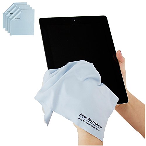 Elite Tech Gear - 4-Pack Blue Oversized 12" x 12" Microfiber Cloths, The Most...