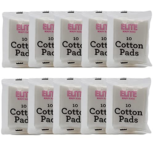 Elite Beauty Tools 100 Cotton Pads and Individually Wrapped Packets, 10 Count...