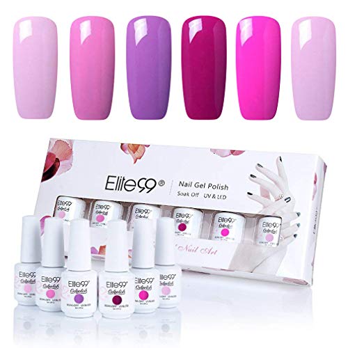 Elite99 Gel Nail Polish, Soak Off UV LED Gel Polish Nail Art Manicure Box Set...