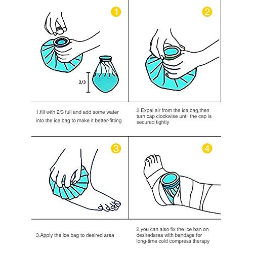 elitehood Ice Bag Ice Pack, Reusable Ice Bag [11" 9" 6"] & 3 Pack Refillable ...