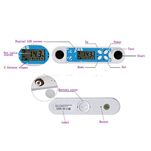 Mini BMI Body Fat Analyzer Fitness Monitor Controller Digital White Fat Loss ...