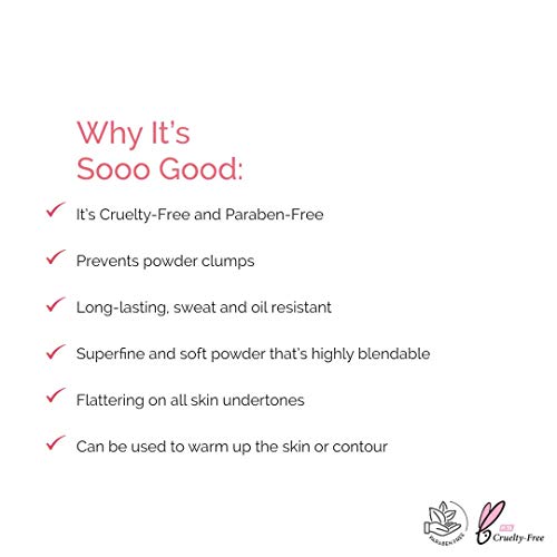 Vegan and Cruelty-Free - Fine, Lightweight Bronzer Powder for Face: Elizabeth...