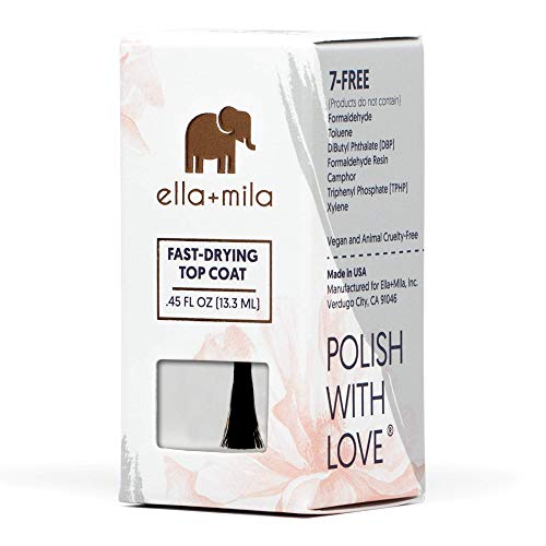 ella+mila - In a Rush | Quick Dry Top Coat | Clear Nail Polish | Shiny & High...