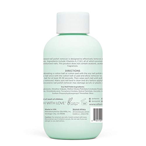ella+mila "Soy Nail Polish Remover" | Non Acetone & Alcohol Free | Unscented ...