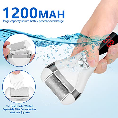 Electric Foot Callus Remover Kit, Elmchee Rechargeable callous removers 3 Gri...