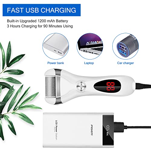 Electric Foot Callus Remover Kit, Elmchee Rechargeable callous removers 3 Gri...