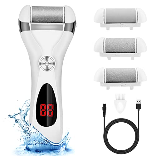Electric Foot Callus Remover Kit, Elmchee Rechargeable callous removers 3 Gri...
