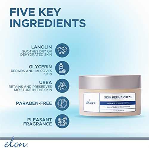 Elon Skin Repair Cream | Hydrating Cream for Hands & Body | Dermatologist Rec...