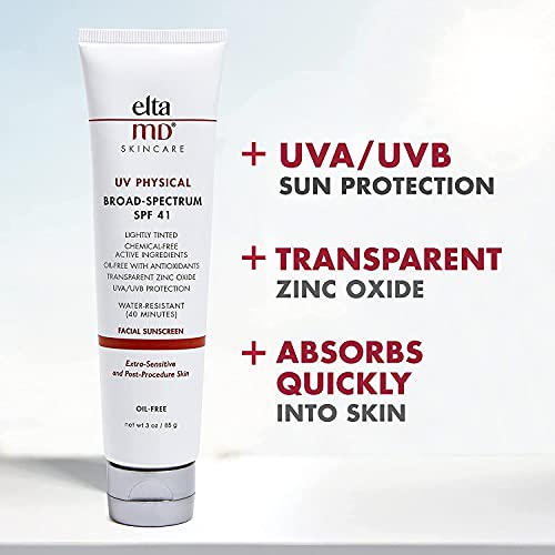 EltaMD UV Physical Tinted Mineral Sunscreen, Chemical-Free Face Sunscreen for...