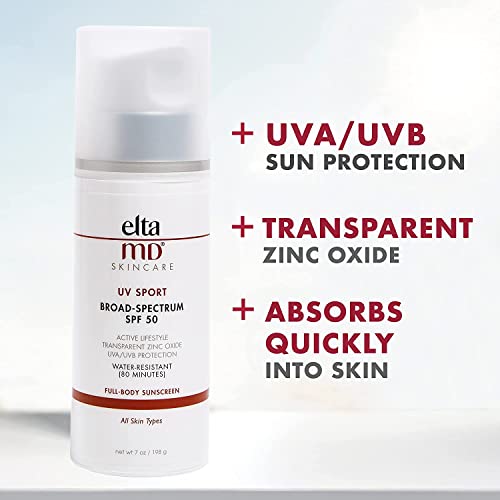 EltaMD UV Sport Sunscreen Lotion, Broad-Spectrum SPF 50, Non-Greasy, Sunscree...