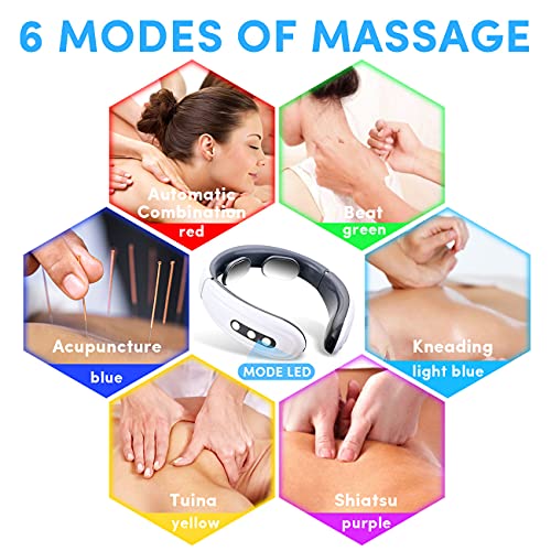 Neck Massager for Pain Relief – ELWEY Intelligent Cordless Neck Massager with...
