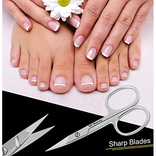 EM Beauty Cuticle Scissors Extra Fine Curved Nail Rust Proof Milti-Purpose Sh...