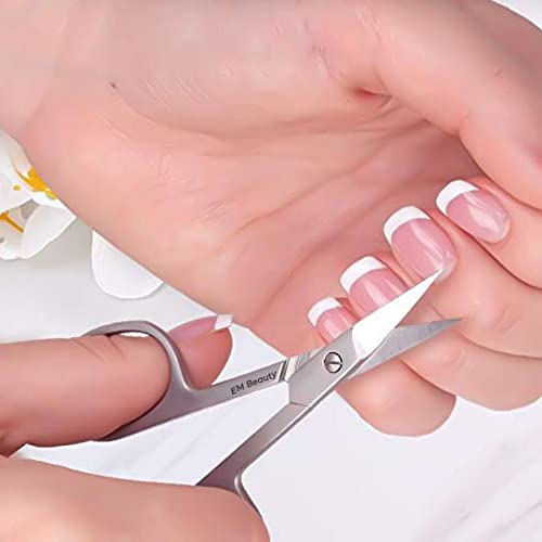 EM Beauty Cuticle Scissors Extra Fine Curved Nail Rust Proof Milti-Purpose Sh...