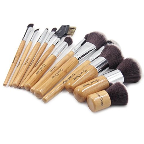 EmaxDesign 12 Pieces Makeup Brush Set Professional Bamboo Handle Premium Synt...