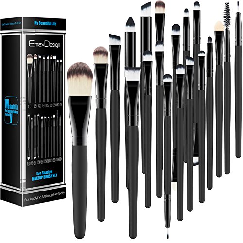 EmaxDesign 20 Pieces Makeup Brush Set Professional Face Eye Shadow Eyeliner F...