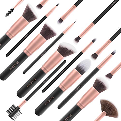 EmaxDesign Makeup Brushes 17 Pieces Premium Synthetic Foundation Brush Powder...
