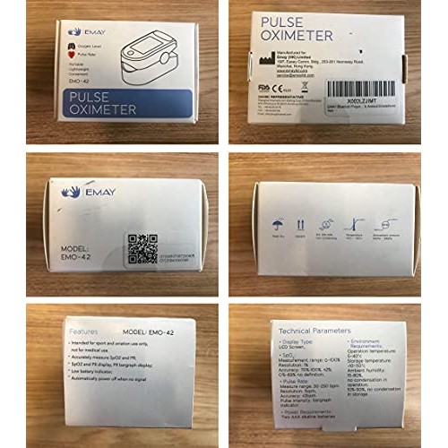 EMAY Bluetooth Fingertip Pulse Oximeter | Blood Oxygen Saturation & Heart Rat...
