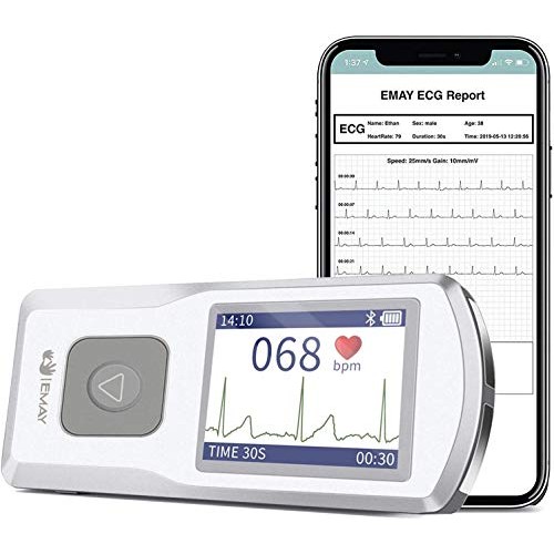 EMAY Portable EKG Monitoring Device (for iPhone & Android, Mac & Windows) | P...