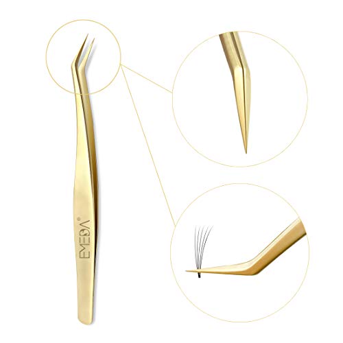 EMEDA Eyelash Extension Tweezers for Make Fans Professional Precision Stainle...