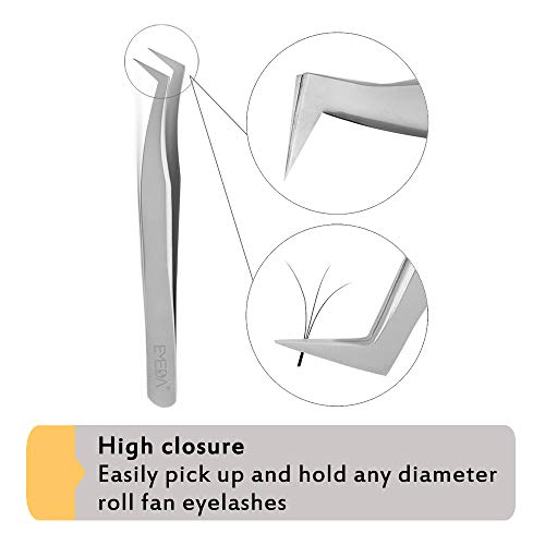 Eyelash Extension Tweezers for Volume Lashes Professional Precision Stainless...