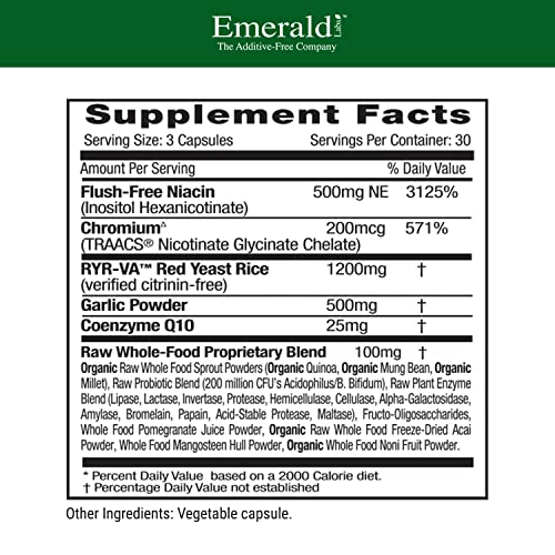 Emerald Labs Cholesterol Health - Featuring CoQ10, Flush-Free Niacin, RYR-VA,...