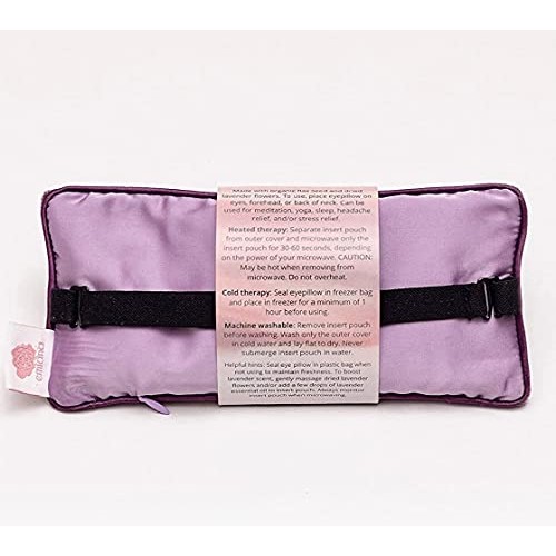 emiana Yoga Eye Pillow, Scented Lavender Eye Pillow with Removable Strap, Vel...