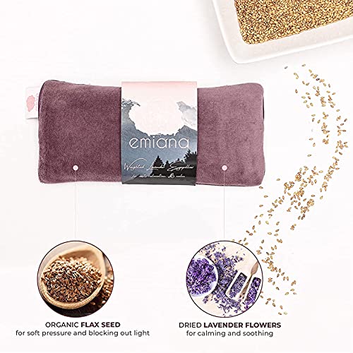 emiana Yoga Eye Pillow, Scented Lavender Eye Pillow with Removable Strap, Vel...