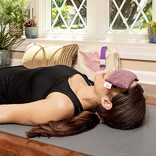 emiana Yoga Eye Pillow, Scented Lavender Eye Pillow with Removable Strap, Vel...