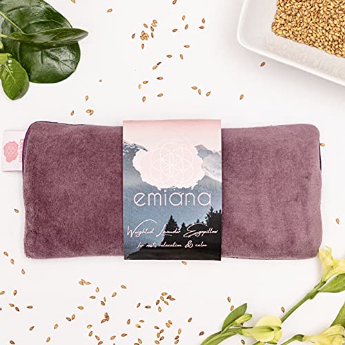 emiana Yoga Eye Pillow, Scented Lavender Eye Pillow with Removable Strap, Vel...