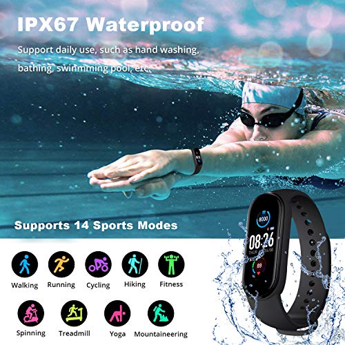 Fitness Tracker,Smart Watch,Heart Rate Monitor IP67 Waterproof Activity Track...