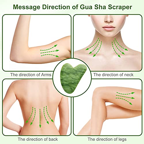 Jade Roller for Face and Gua Sha Set - EMOCCI Facial Beauty Roller Skin Care ...