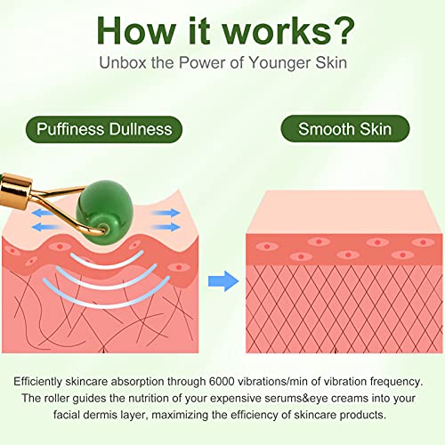 Jade Roller for Face and Gua Sha Set - EMOCCI Facial Beauty Roller Skin Care ...