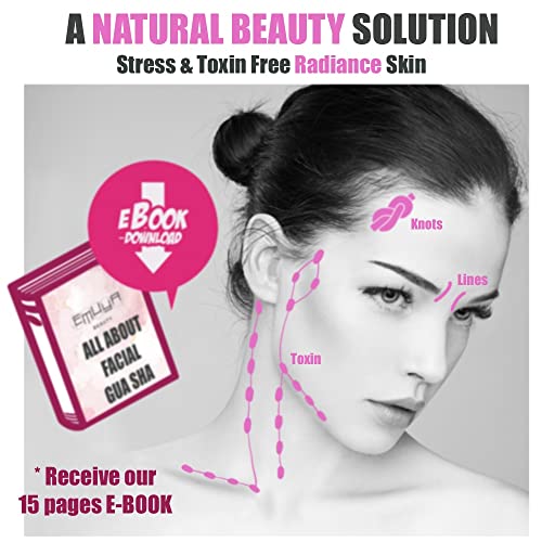 Facial Cupping Gua Sha Set – Guasha Tool & Neck Face Cupping – Jade Stone Mas...