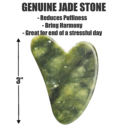 Facial Cupping Gua Sha Set – Guasha Tool & Neck Face Cupping – Jade Stone Mas...